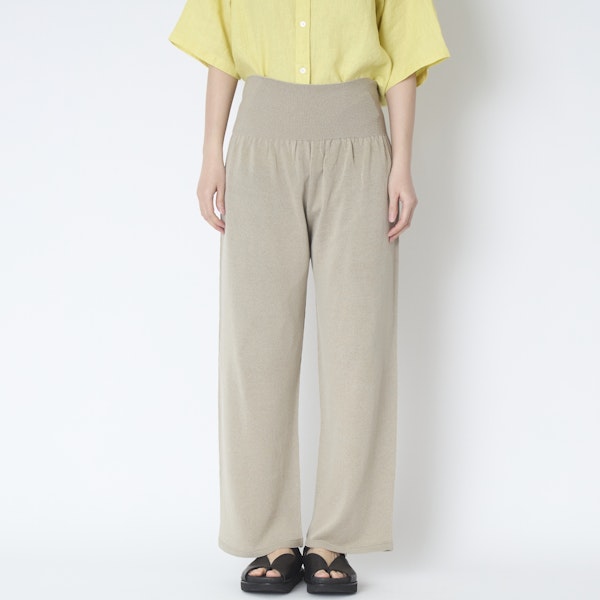 SAIFUKU/のびるニットパンツ ワイドタイプ　綿麻